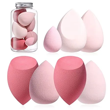 7Pcs Pink Makeup Sponge Blender Set