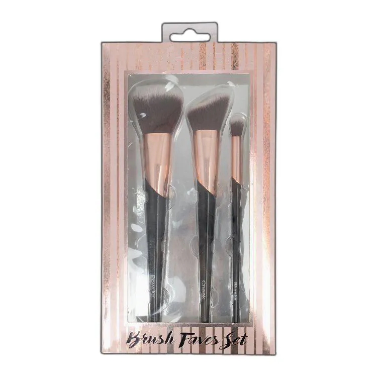 Wholesales 3 PCS Black Makeup Brush Set