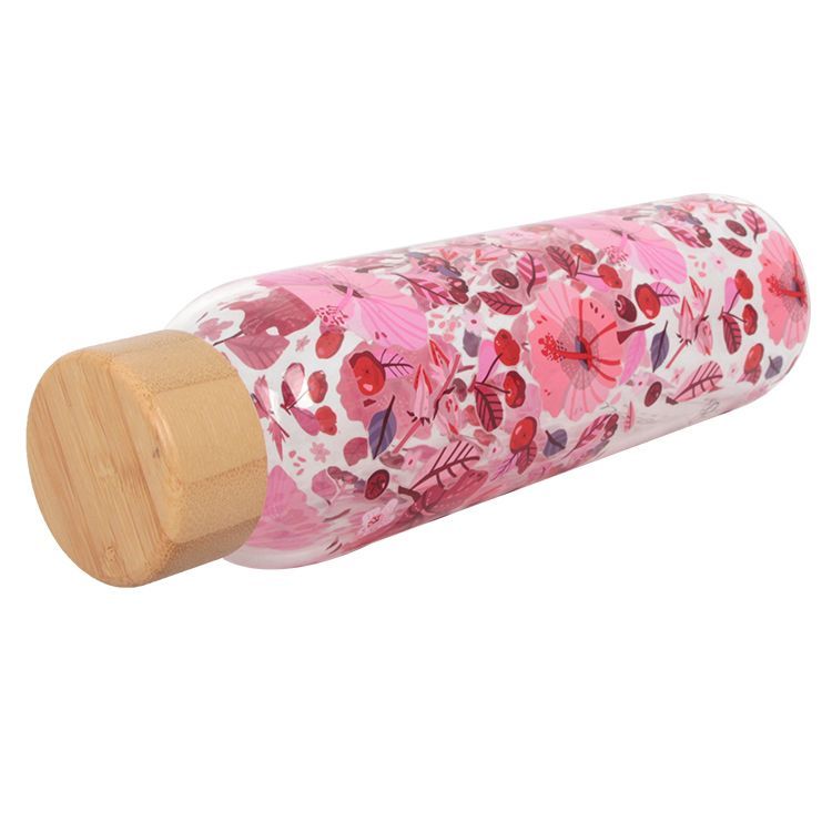 glass bottle with bamboo lid