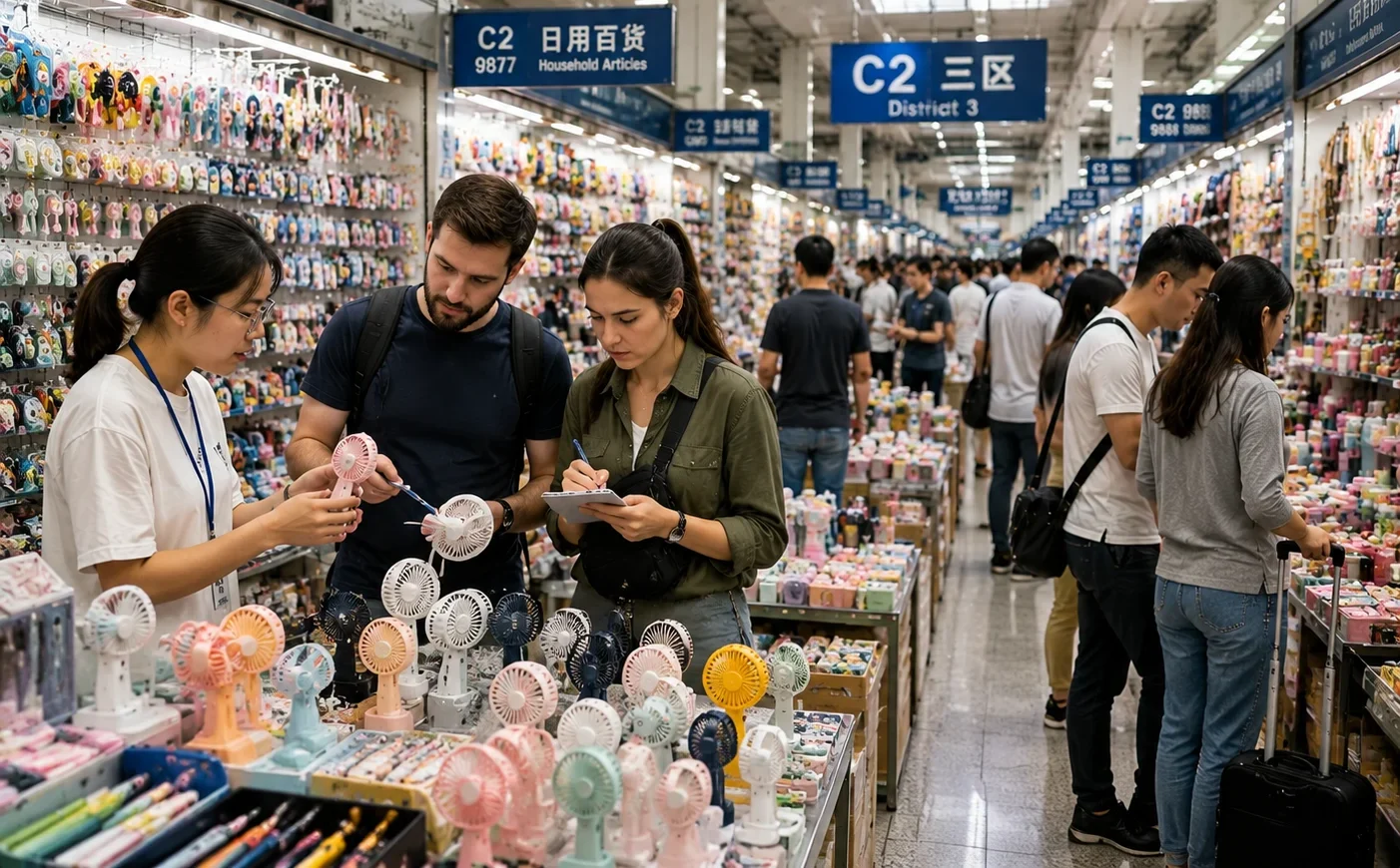 International buyers sourcing products at Yiwu Market China