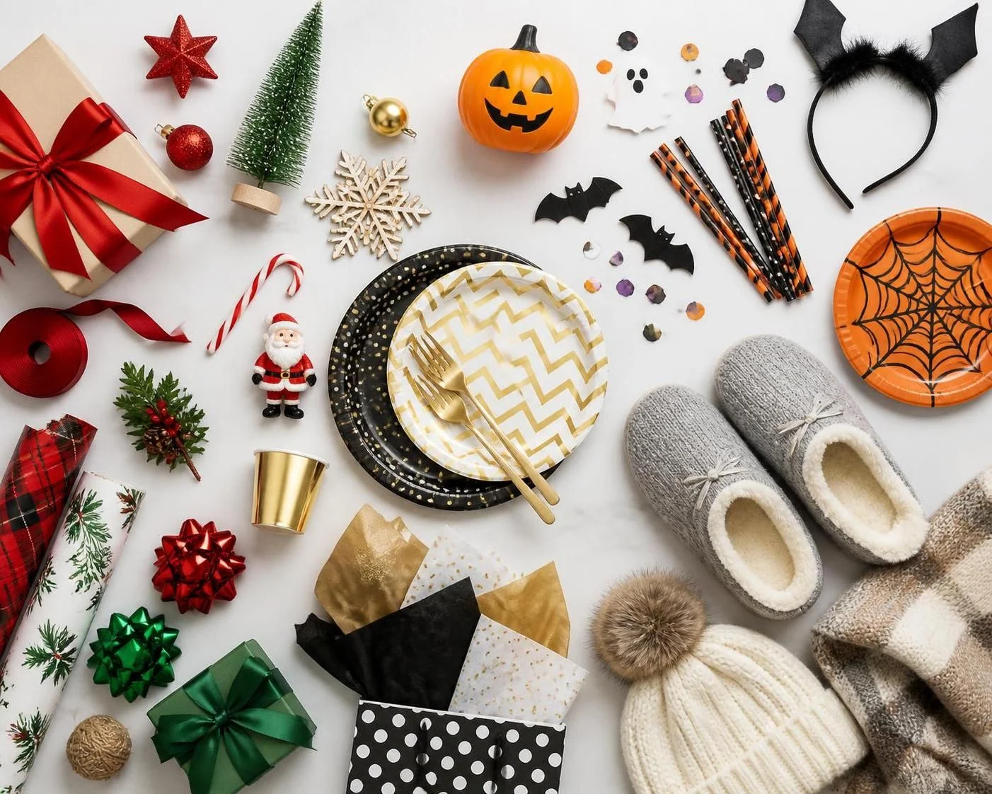 Holiday decor and party supplies for seasonal sourcing