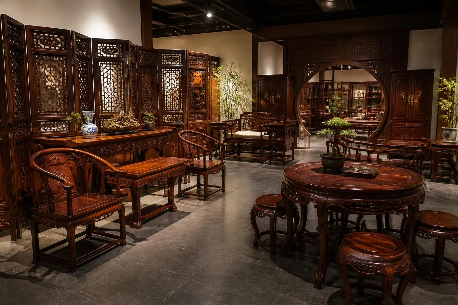 Showroom of Chinese-style classical solid-wood furniture in Ming and Qing styles