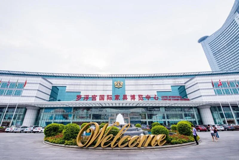 Furniture showrooms at Lecong furniture market in Foshan, China
